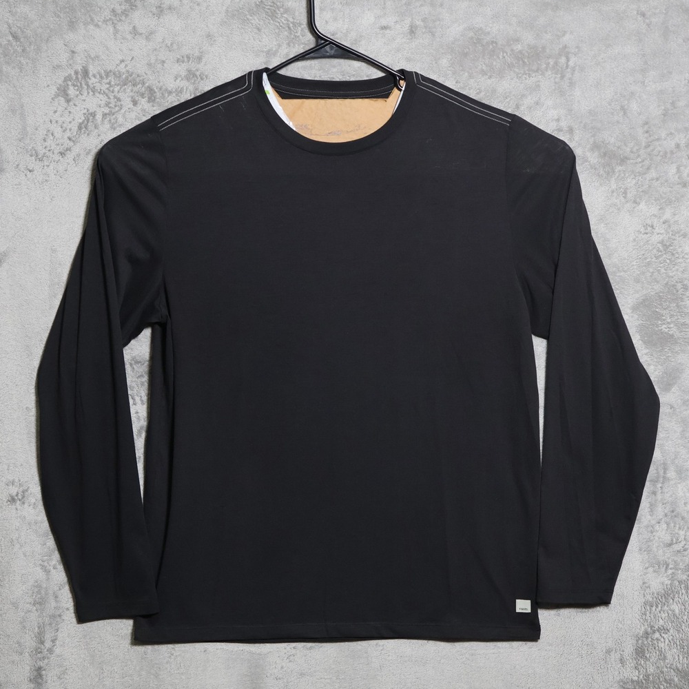 Vuori Current Tech T-Shirt Mens XL Black Long Sleeve Athletic Activewear V1003